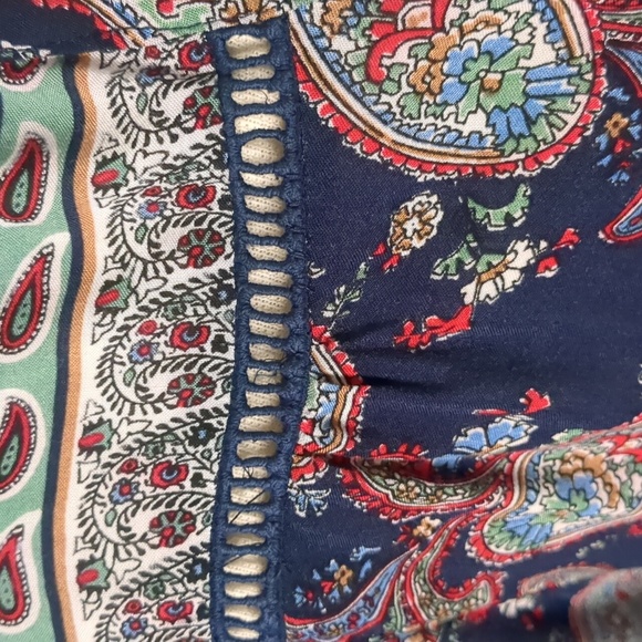 WEEKEND SUZANNE BETRO* boho size 4x blouse navy red white burgundy, detail - Picture 6 of 12